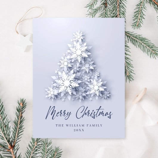 Elegant Snowflakes kerstcadeaudag Briefkaart