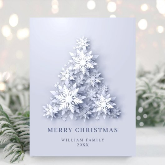 Elegant Snowflakes kerstcadeaudag Briefkaart