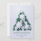 Elegant Snowflakes kerstcadeaudag Feestdagenkaart (Voorkant)