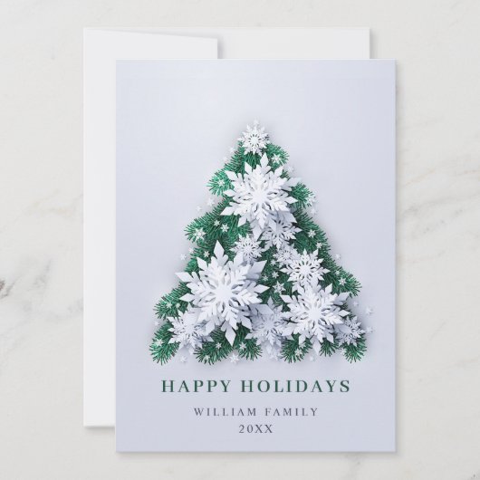 Elegant Snowflakes kerstcadeaudag Feestdagenkaart (Voorkant)