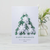 Elegant Snowflakes kerstcadeaudag Feestdagenkaart (Staand voorkant)