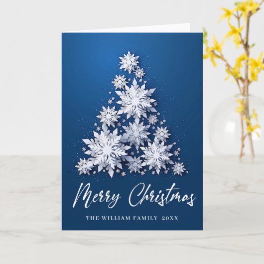 Elegant Snowflakes kerstcadeaudag Kaart (Gele Bloem)