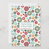 Elegant  Snowflakes kerstfamilie Foto Kaart (Achterkant)