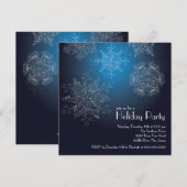 Elegant Snowflakes kerstfeestdag blauw Kaart (Voorkant / Achterkant)