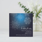 Elegant Snowflakes kerstfeestdag blauw Kaart (Staand voorkant)