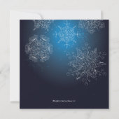 Elegant Snowflakes kerstfeestdag blauw Kaart (Achterkant)