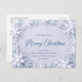 Elegant Snowflakes kerstfeestdag groet Briefkaart (Voorkant / Achterkant)