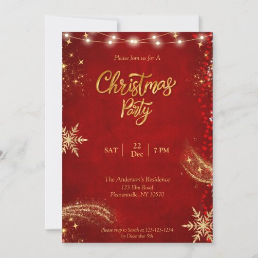 Elegant Snowflakes kerstfeestdag Kaart (Voorkant)