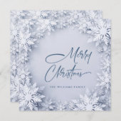 Elegant Snowflakes kerstgroet Feestdagenkaart (Voorkant / Achterkant)