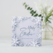Elegant Snowflakes kerstgroet Feestdagenkaart (Staand voorkant)