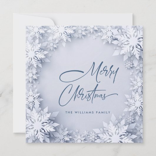 Elegant Snowflakes kerstgroet Feestdagenkaart (Voorkant)