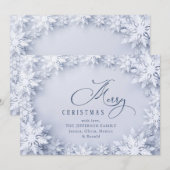 Elegant Snowflakes kerstgroet Feestdagenkaart (Voorkant / Achterkant)