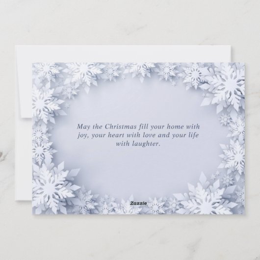 Elegant Snowflakes kerstgroet Feestdagenkaart (Achterkant)