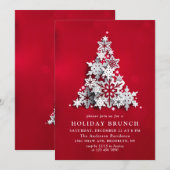 Elegant Snowflakes Kerstkerkerfeestdag BRUNCH Kaart (Voorkant / Achterkant)