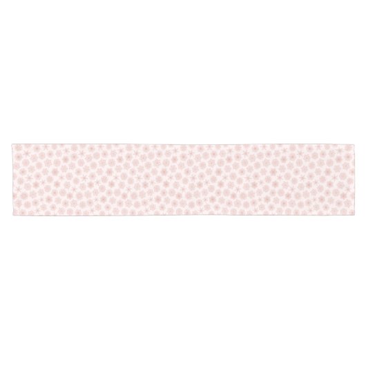 Elegant Snowflakes Kerstmis Blush Pink Korte Tafelloper (Horizontaal)