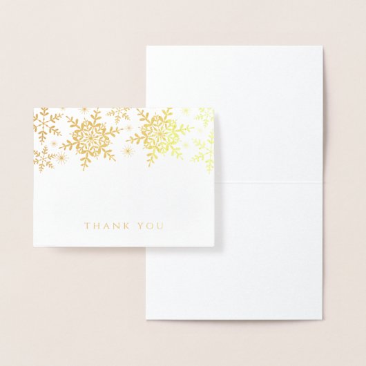 Elegant Snowflakes Kerstwinter Dank je goud Folie Kaarten (Display)