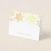 Elegant Snowflakes Kerstwinter Dank je goud Folie Kaarten (Voorkant)