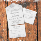 Elegant Snowflakes Kerstwinter Weduwen All In One Uitnodiging