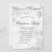 Elegant Snowflakes, lampjes, ballon, kerstfeest Kaart (Voorkant)