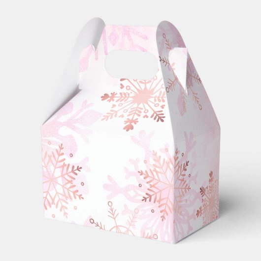 Elegant Snowflakes Meisje Baby shower Bedankdoosjes (Achterkant)