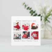 Elegant Snowflakes Merry kerst Aangepaste foto Feestdagenkaart (Staand voorkant)