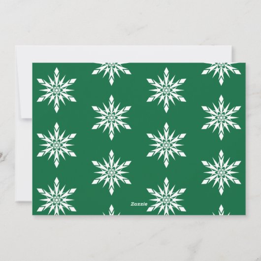 Elegant Snowflakes Merry kerst Aangepaste foto Feestdagenkaart (Achterkant)