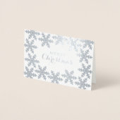 Elegant Snowflakes Merry Kerstry Folie Kaarten (Voorkant)