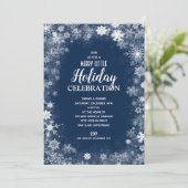 Elegant Snowflakes op Navy Holiday-uitvindingen (Staand voorkant)