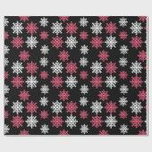 Elegant Snowflakes op zwart achtergrondpapier Cadeaupapier (Vlak)