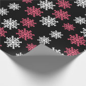 Elegant Snowflakes op zwart achtergrondpapier Cadeaupapier (Hoek)