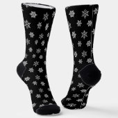 Elegant Snowflakes op zwarte sokken (Gebogen)