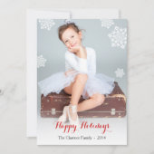 Elegant Snowflakes Photo Holiday Card Group Feestdagenkaart (Voorkant)