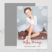 Elegant Snowflakes Photo Holiday Card Group Feestdagenkaart (Voorkant / Achterkant)