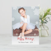 Elegant Snowflakes Photo Holiday Card Group Feestdagenkaart (Staand voorkant)