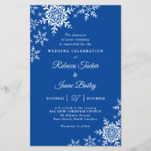Elegant Snowflakes Pset Blue Wedding Invitation (Voorkant)