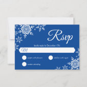 Elegant Snowflakes Pset Deep Blue Wedding RSVP (Voorkant)