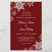 Elegant Snowflakes Pset Red Wedding Invitation (Voorkant)