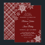 Elegant Snowflakes Pset Red Wedding Invitation Kaart<br><div class="desc">Dit trouwontwerp is voorzien van elegante sneeuwvlokken aan de voorkant en een klassiek gevlochten patroon aan de achterkant. Klik de aanpassingsknoop voor meer flexibiliteit in het wijzigen van de tekst. De variaties van dit ontwerp, de verschillende papiersoorten, evenals de coördinerende producten zijn beschikbaar in onze winkel, zazzle.com/store/doodlelulu. Neem contact met...</div>