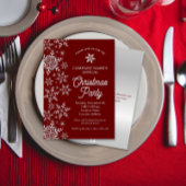 Elegant Snowflakes Red Company Kerstparty Kaart