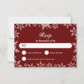 Elegant Snowflakes Red Kerstwinter Weduwen RSVP Kaartje (Voorkant)