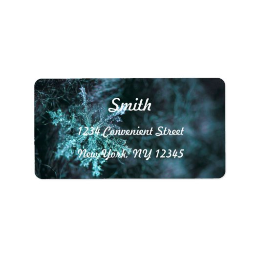 Elegant Snowflakes Retour Adreslabel Etiket (Voorkant)