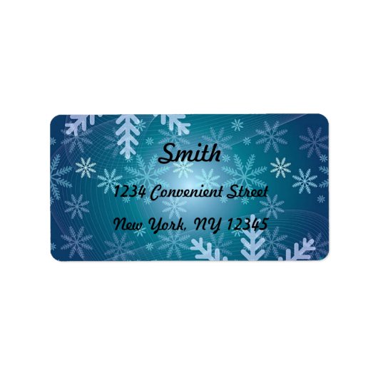 Elegant Snowflakes Retour Adreslabel Etiket (Voorkant)