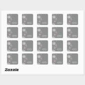 Elegant Snowflakes Roze en Grijs Baby shower Squar Vierkante Sticker (Vel)
