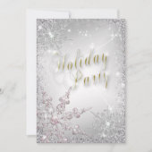 Elegant Snowflakes Roze Frost Holiday Party Inveme Kaart (Voorkant)