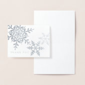 Elegant Snowflakes Simple Moderne Hartelijk dank Folie Kaarten (Display)