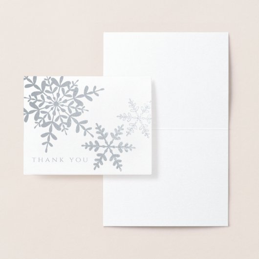 Elegant Snowflakes Simple Moderne Hartelijk dank Folie Kaarten (Display)