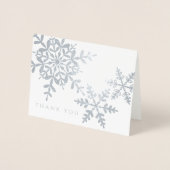 Elegant Snowflakes Simple Moderne Hartelijk dank Folie Kaarten (Voorkant)