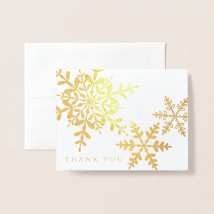 Elegant Snowflakes Simple Moderne Hartelijk dank v Folie Kaarten