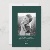 Elegant Snowflakes Spruce Green 2 Foto Feestdagenkaart (Achterkant)