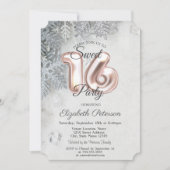 Elegant Snowflakes Sweet 16 Kaart (Voorkant)